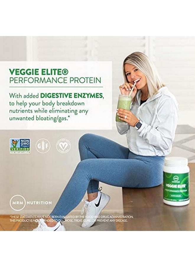 MRM Nutrition Veggie Elite Performance Protein | Chocolate Mocha Flavored| Plant-Based Protein| Easy to Digest | with BCAAs| Vegan + Gluten-Free | Clinically Tested| Digestive enzymes | 30 Servings