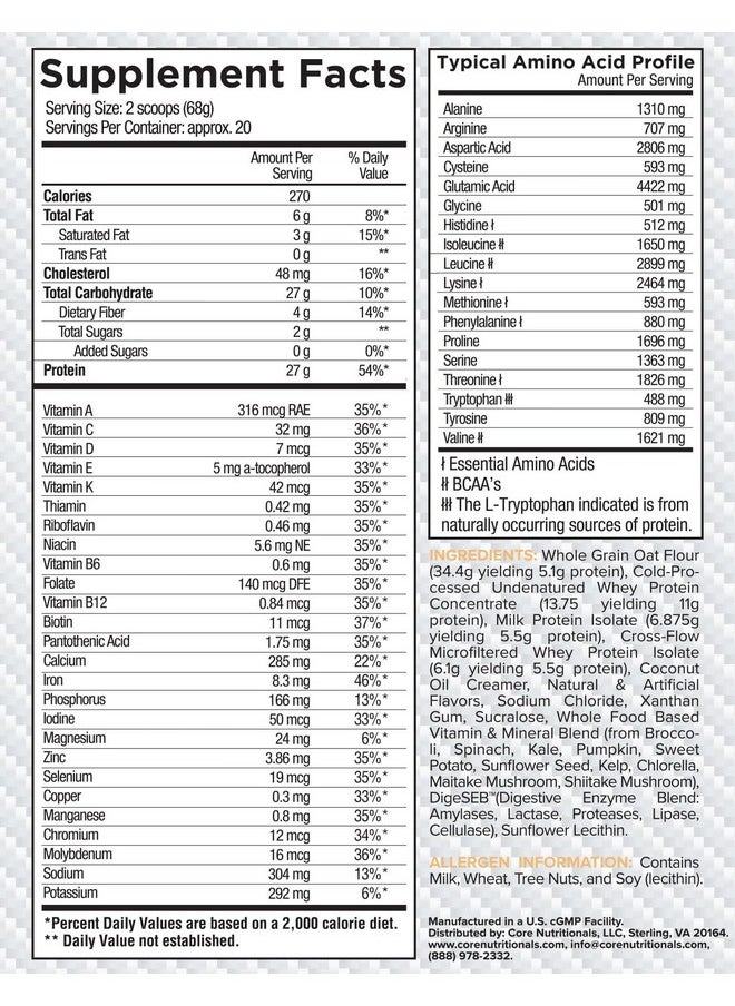 Platinum Mrp Full Spectrum Meal Replacement, Sustained Release For All Day Amino Acid Support, 27G Protein, 20 Servings (Vanilla Poundcake)