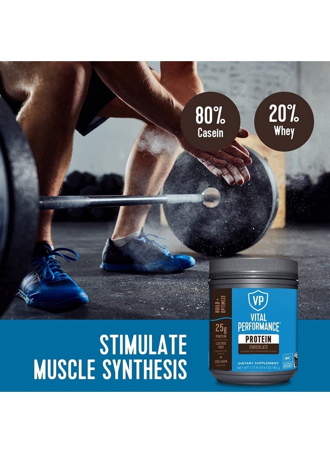 Vital Proteins Performance Powder, 25g Lactose-Free Milk Protein Isolate Powder, NSF for Sport Certified, 10g Grass-Fed Collagen Peptides, 8g EAAs, 5g BCAAs, Gluten-Free - Chocolate, 1.72lb