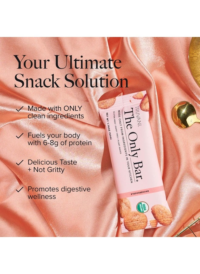Truvani Plant Based Snack Bar | Snickerdoodle 4 Pack | 5g Protein | USDA Organic and Vegan | The Only Bar | Dairy, Soy, and Gluten Free | Individually Wrapped