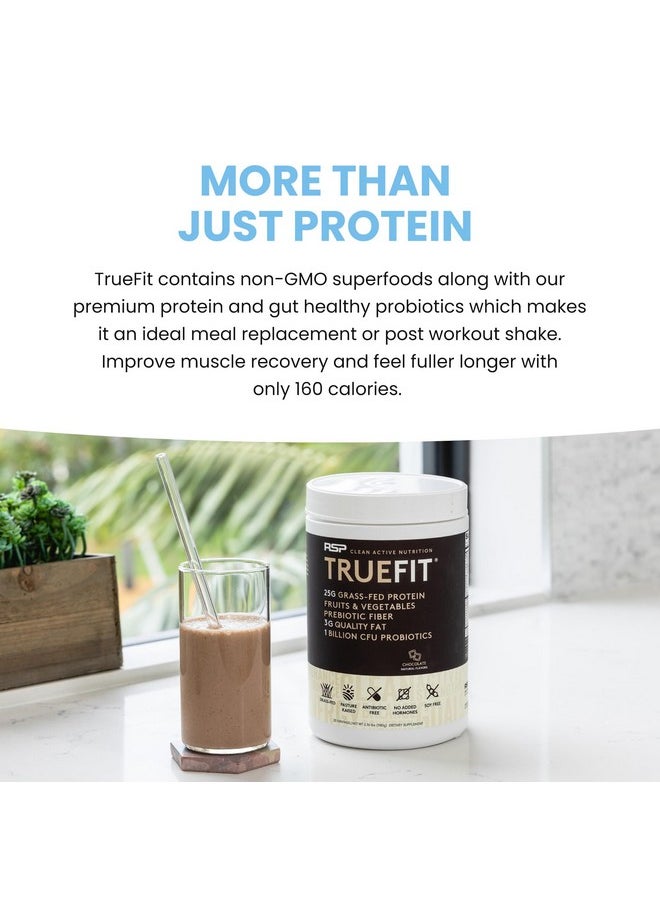 TrueFit Gut Healthy Protein Powder, Grass-Fed Whey Meal Replacement Shake with Prebiotics, Probiotics, & Organic Superfoods, Keto Friendly, Gluten Free