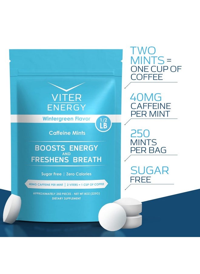 Caffeinated Mints 40Mg Caffeine, B Vitamins, Sugar Free. (Wintergreen, 8Oz, Bulk Bag)