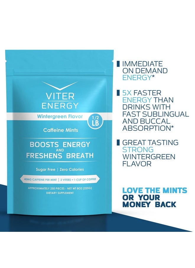 Caffeinated Mints 40Mg Caffeine, B Vitamins, Sugar Free. (Wintergreen, 8Oz, Bulk Bag)