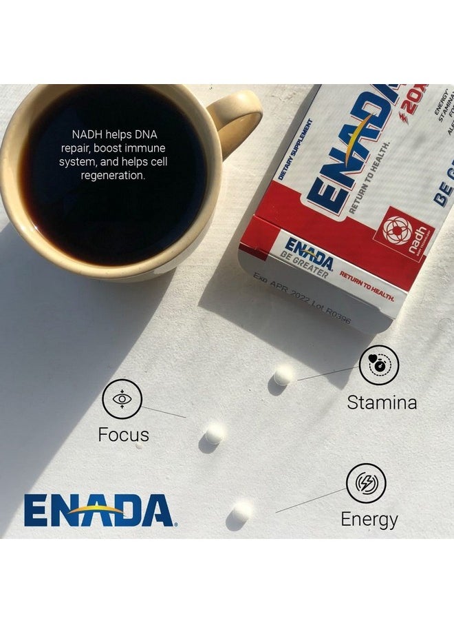 20 X Nadh Supplement | Boost Energy, Mental Focus, Stamina | Support Fatigue, Cell Regenerator | 20Mg Nadh 30 Lozenges (1 Per Serving) | Natural Energy Supplements For Women And Men