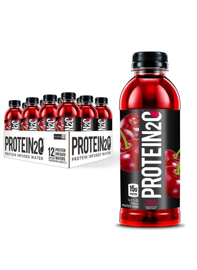 Protein2O 15G Whey Protein Isolate Infused Water, Ready To Drink, Sugar Free, Gluten Free, Lactose Free, No Artificial Sweeteners, Wild Cherry, 16.9 Fl Oz (Pack Of 12)