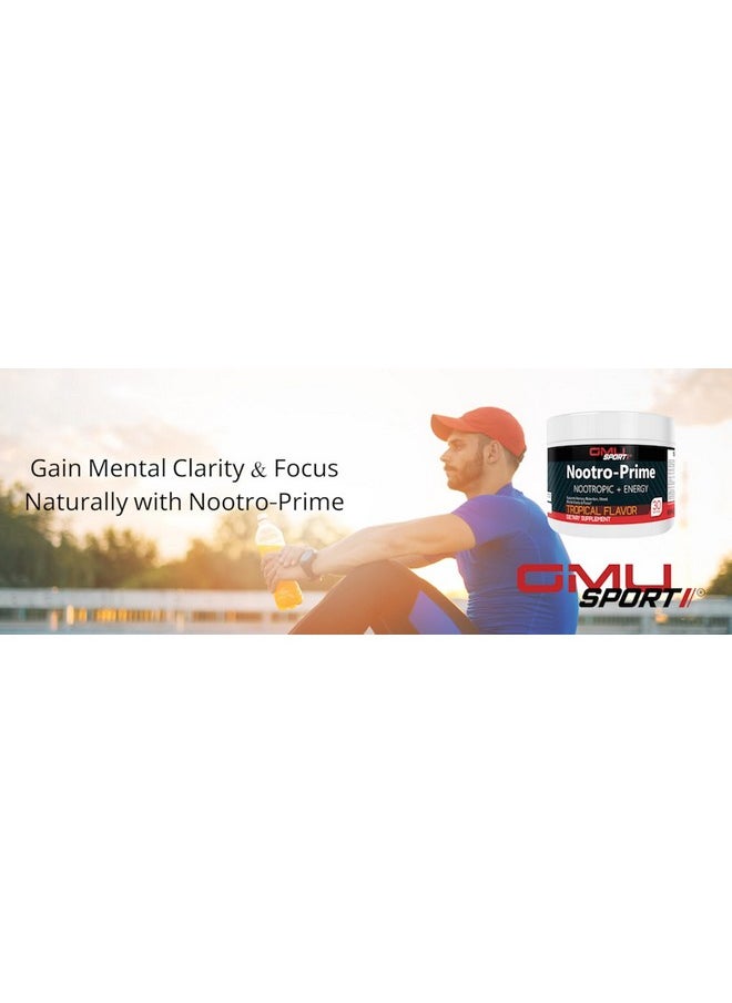 Gmu Sport Nootro-Prime Brain Boost - Caramel Mocha Coffee Flavor. Premium Nootropic Designed For Brain Function, Energy, And Focus. Ideal For Men And Women. 30 Servings - Powder.