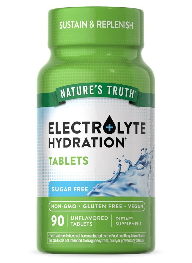 Nature'S Truth Electrolyte Tablets | No Sugar | 90 Count | Vegan, Non-Gmo & Gluten Free Hydration Supplement | With Minerals