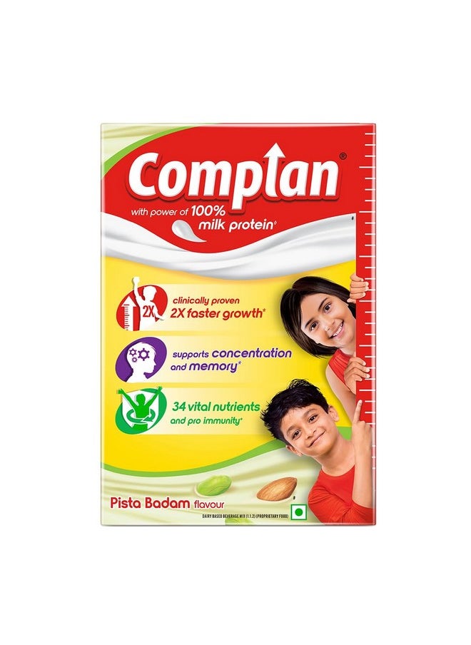 Nutrition Drink Powder For Children, Pista Badam Flavour, 500 G Carton | Nutrition Drink For Kids With Protein & 34 Vital Nutrients