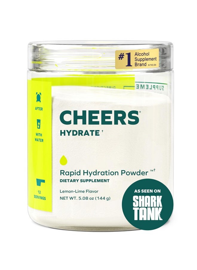 Cheers Hydrate | Oral Rehydration Solution | Electrolytes For Rapid Hydration After Drinking | Lemon Lime Flavor | 12 Servings | Electrolyte Supplement With Sodium, Potassium, Glucose