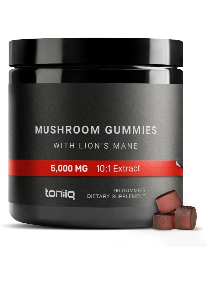 5,000Mg Highly Potent Mushroom Gummies With Lion'S Mane 10:1 Ultra Concentrated Extract