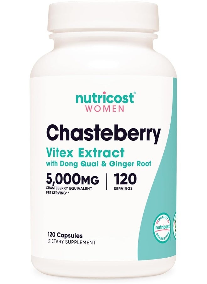 Chasteberry Supplement For Women 120 Capsules, 5000Mg Chasteberry Equivalent Per Serving