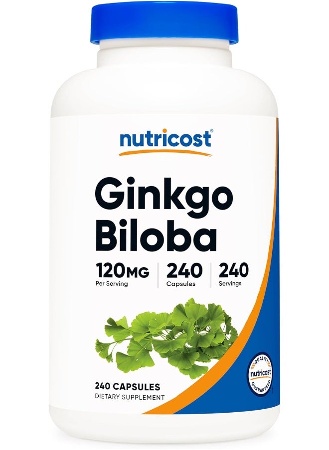 Ginkgo Biloba 120Mg, 240 Capsules Extra Strength Ginkgo Biloba Extract Gluten Free And Nongmo