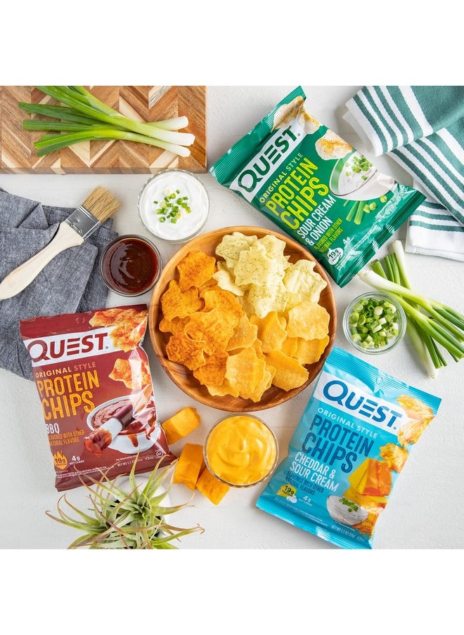 Quest Nutrition Protein Chips Variety Pack, BBQ, Cheddar & Sour Cream, Sour Cream & Onion, High Protein, Low Carb, 1.1 oz (Pack of 12)