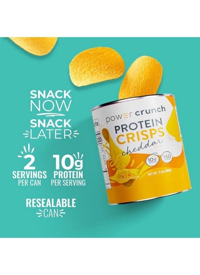 Power Crunch Protein CRISPS, a Potato Style Protein Chip, Cheddar, 10g of protein, 1.05 ounces per serving (Pack of 6)