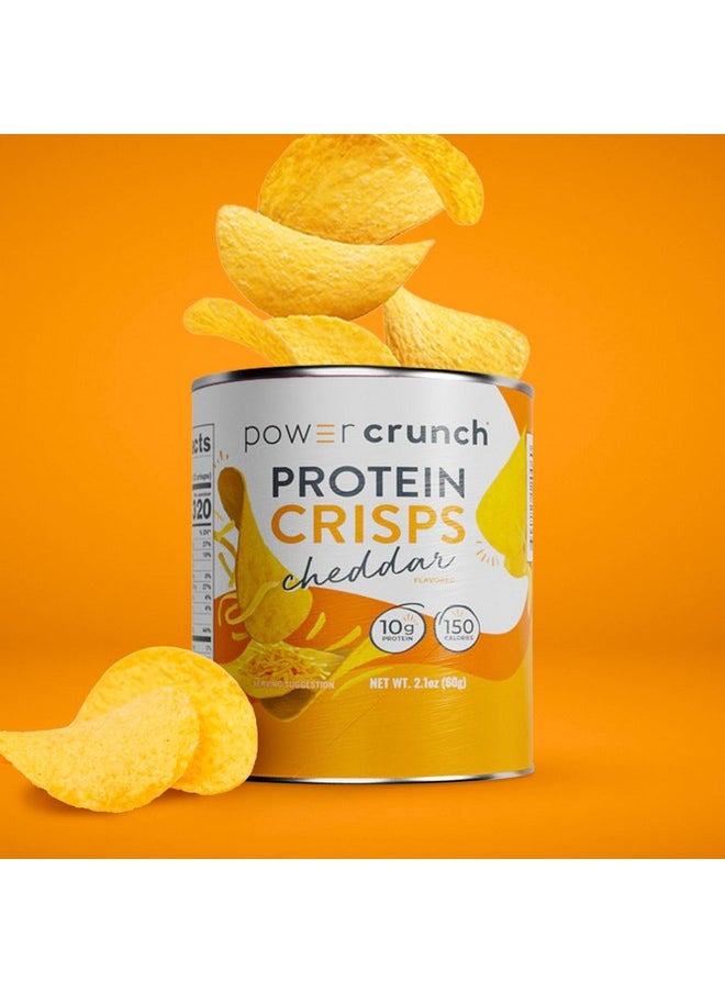 Power Crunch Protein CRISPS, a Potato Style Protein Chip, Cheddar, 10g of protein, 1.05 ounces per serving (Pack of 6)