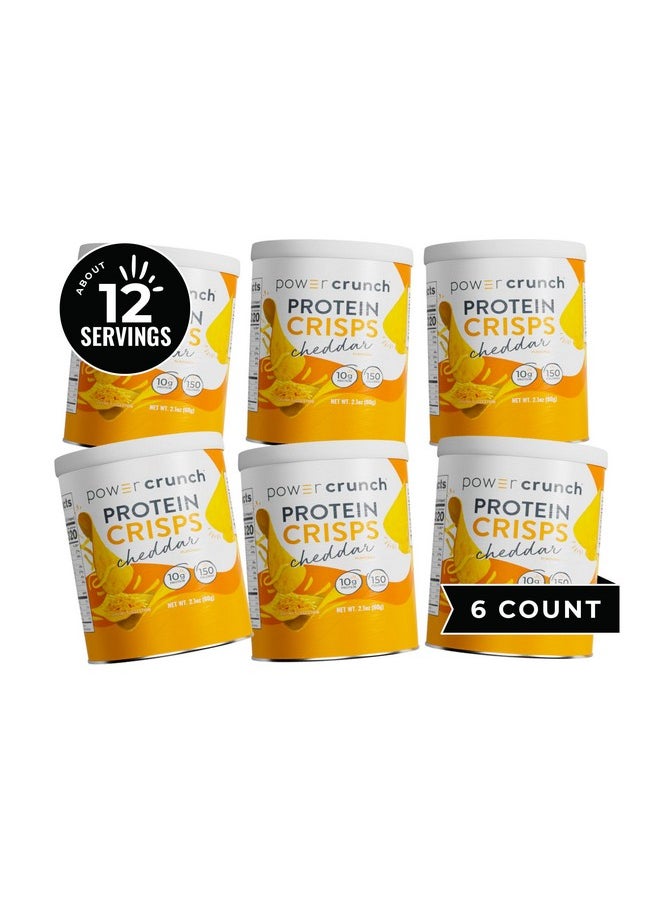 Power Crunch Protein CRISPS, a Potato Style Protein Chip, Cheddar, 10g of protein, 1.05 ounces per serving (Pack of 6)