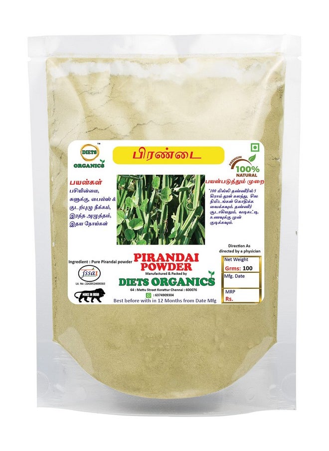 Pirandai Powder | Hadjod | Veld Grape | Cissus Quadrangularis | Nalleru Powder, 100G Pack Of 1