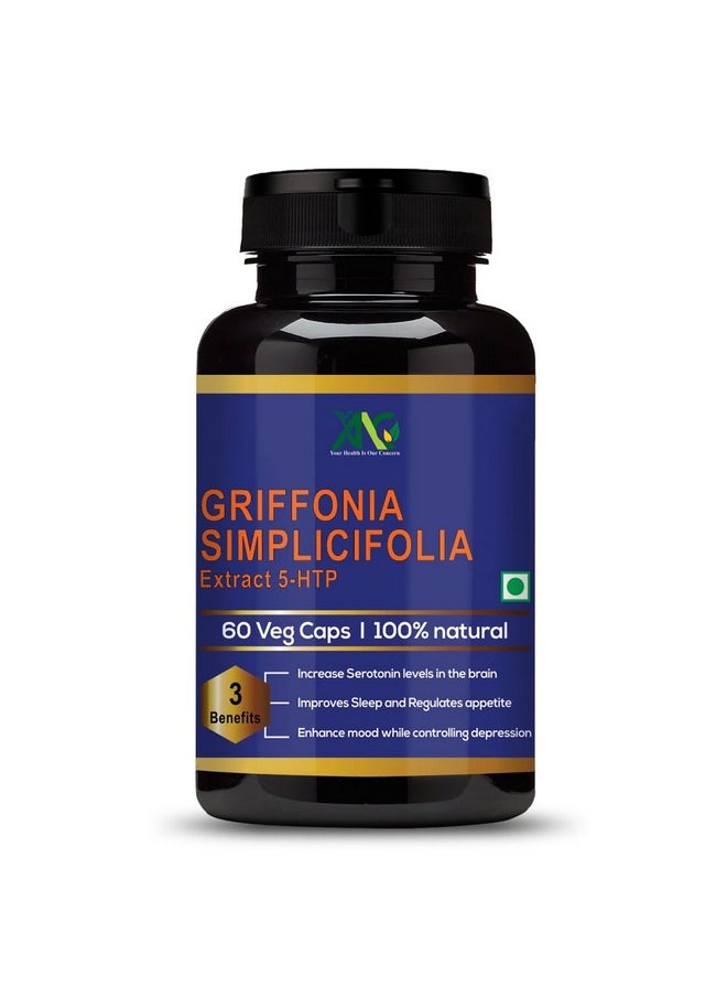 100% Natural Griffonia Simplicifolia Extract 5-Htp - 60 Veg Capsules