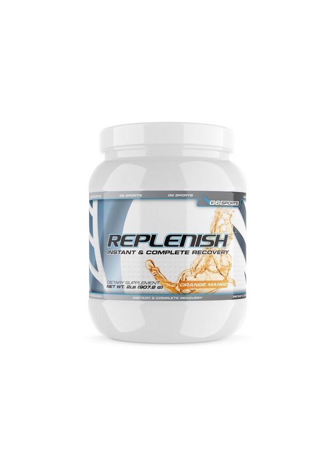 G6 Sports Nutrition Replenish Instant & Complete Recovery (Post Workout Formula, 11G Of Bcaas & Eaas, 20G Whey Protein, 1000Mg Creatine Magnapower, Zero Refined Sugars) - 2Lb Jar - Orange Mango