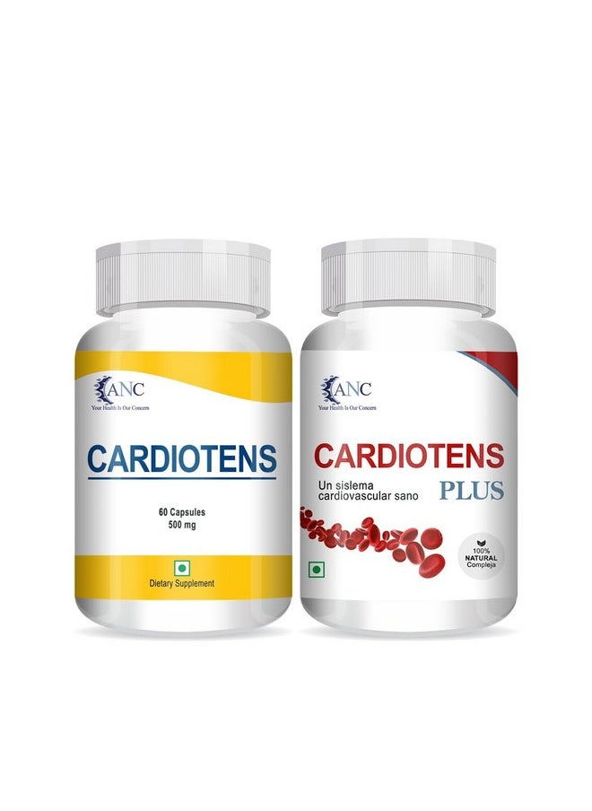 Cardiotens & Cardiotens Plus With Arjuna Extract & Moringa Extract For Heart Health Supplement, Antioxidants 60 Capsules (Pack Of 2) (Cardiotens + Cardiotens Plus)