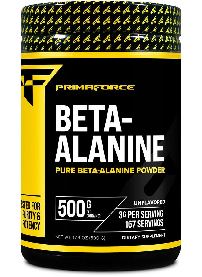 Primaforce Beta Alanine Powder 500 Grams (1.1Lbs) Unflavored - Pre Workout And Post Workout Supplement