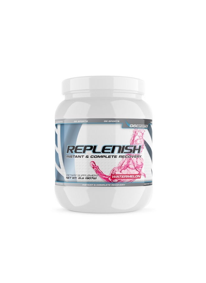 G6 Sports Nutrition Replenish Instant & Complete Recovery (Post Workout Formula, 11G Of Bcaas & Eaas, 20G Whey Protein, 1000Mg Creatine Magnapower, Zero Refined Sugars) - 2Lb Jar - Watermelon