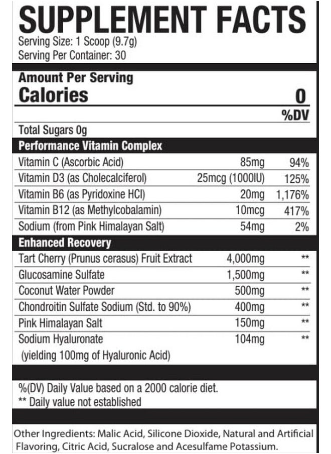 Runners' Relief - Joint Support Recovery Supplement - Glucosamine Chondroitin - 30 Servings - Fasting Electrolytes - Stimulant-Free Pre/Post Workout Energy - Watermelon Cherry With Tart Cherry Extract