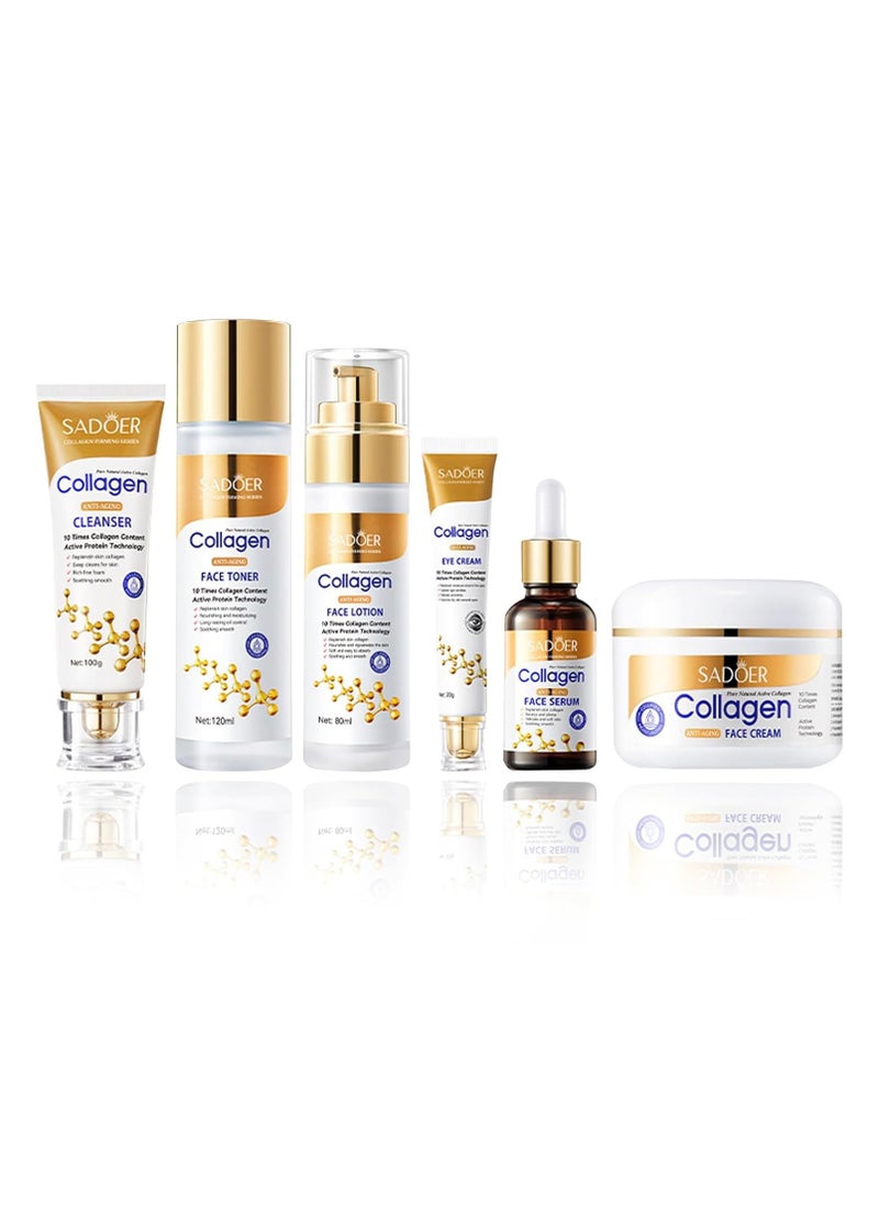 Collagen Skin Care Set, Facial Skin Care Set with Collagen Extract, Hydrating, Soothing, Valentine's Day and Holiday Set