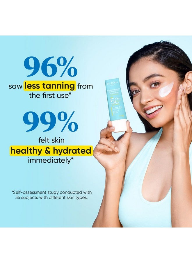 Dot & Key Blueberry Hydrate Barrier Repair Sunscreen SPF 50+, PA++++ | For Dry & Sensitive Skin | Non - Greasy Finish | No White Cast | UV & Blue Light Protection | Broad Spectrum| 80g