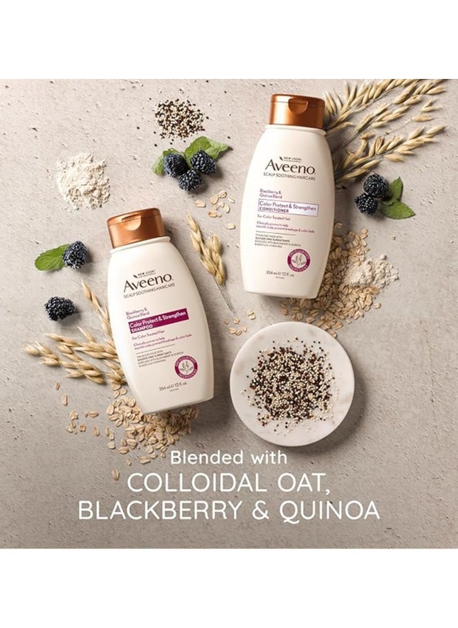 Aveeno Blackberry Quinoa Protein Blend Sulfate-Free Shampoo for Color-Treated Hair Protection,Paraben & Dye-Free, 12 Fl Oz(354ml)