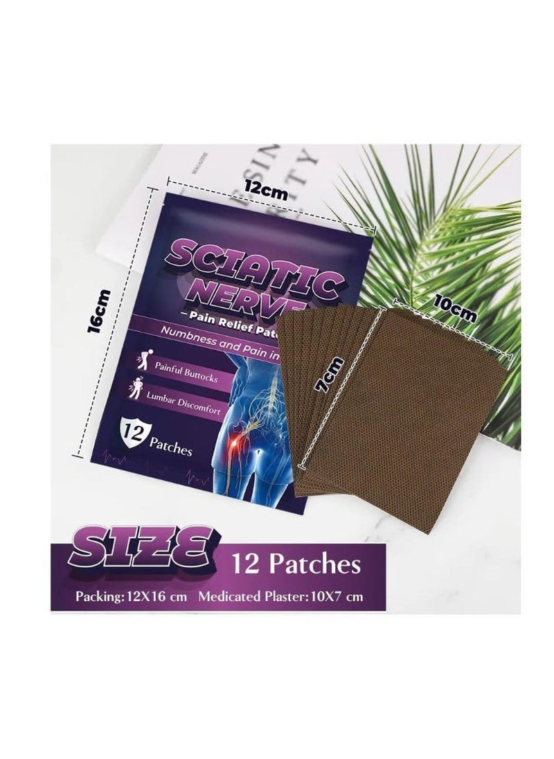 60 Sheets Sciatica Patch,Sciatic Nerve Pain Patch, Sciatic Nerve Pain Reducing Patch Elastic Fabric Multifuntcional Release Muscle Patch for Back Buttock