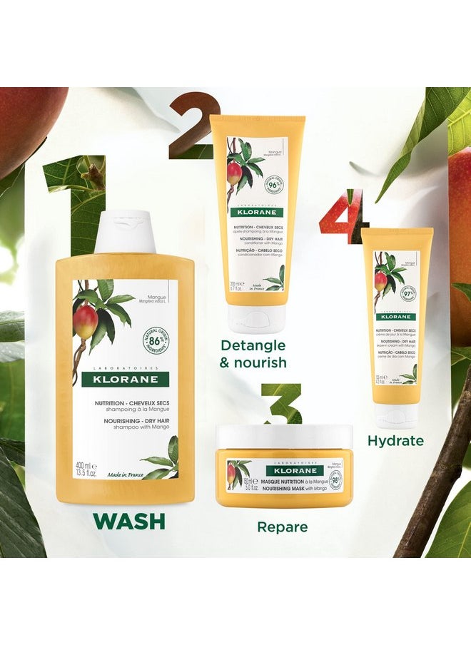 Klorane Nourishing 2-in-1 Mask with Mango, Deep Conditioning and Overnight Treatment for Dry Hair, Paraben, Silicone and Sulfate Free, Biodegradable, Vegan, 5 fl.oz.