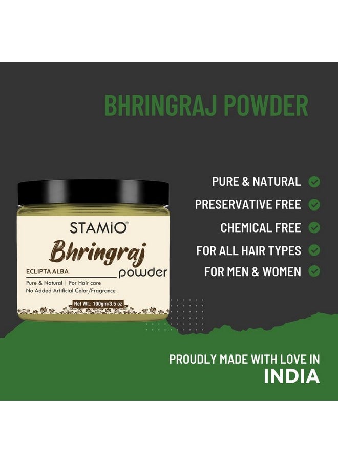 STAMIO Amla Reetha Shikakai Bhringraj Hibiscus Powder 500 gm Combo for Hair Pack, Wash, Mask, DIY | Seedless Indian Gooseberry, Pure Aritha, Acacia concinna, Eclipta alba, Gudhal Flower | Natural Cleanser | In Jar 100gm X 5