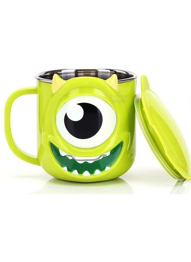 Monster University Mike Green Durable Stainless Steel Insulated 3D Cup with Lid, 250ml