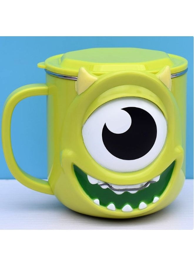 Monster University Mike Green Durable Stainless Steel Insulated 3D Cup with Lid, 250ml