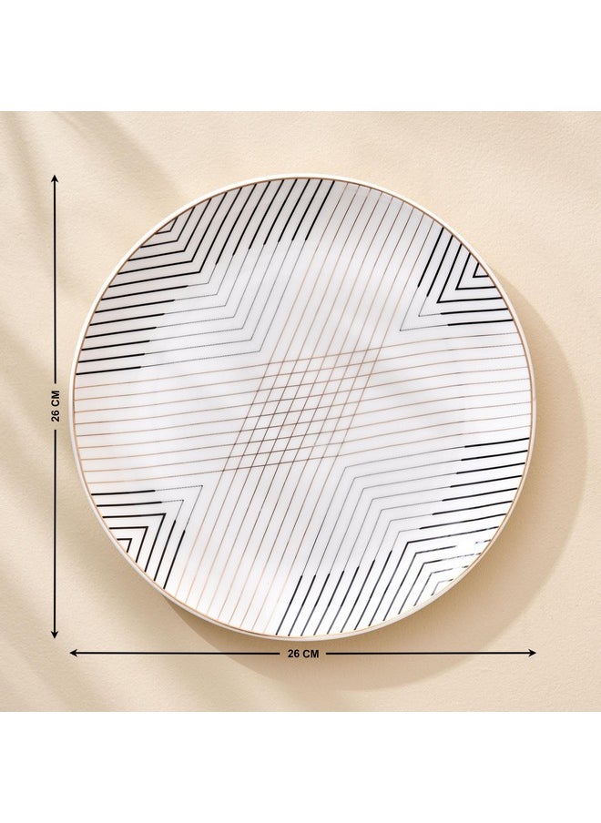 Home Centre Blanco Bone China Printed Dinner Plate - 26cm