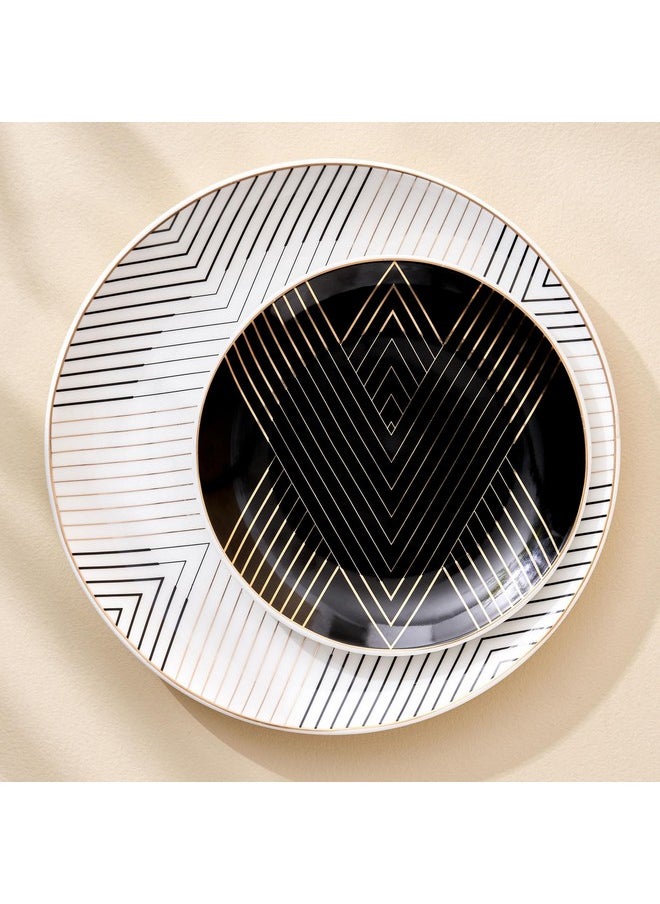 Home Centre Blanco Bone China Printed Dinner Plate - 26cm