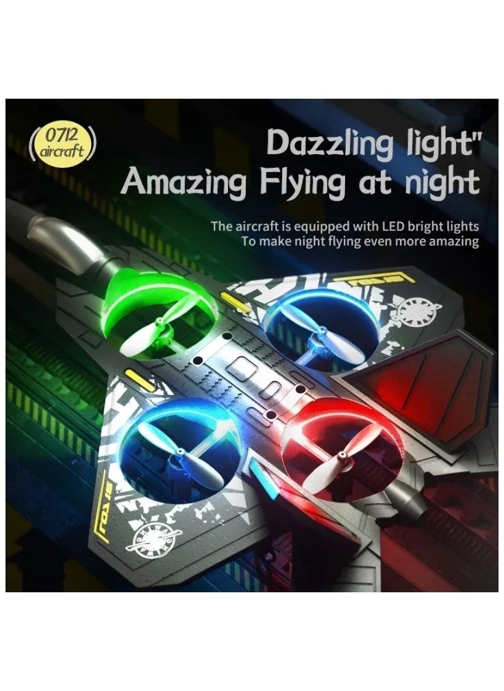 RC Jet Fighter Aero plane Toy L0712 - LED Lights, USB Charging & Remote Control For Adults Kids, 2.4G