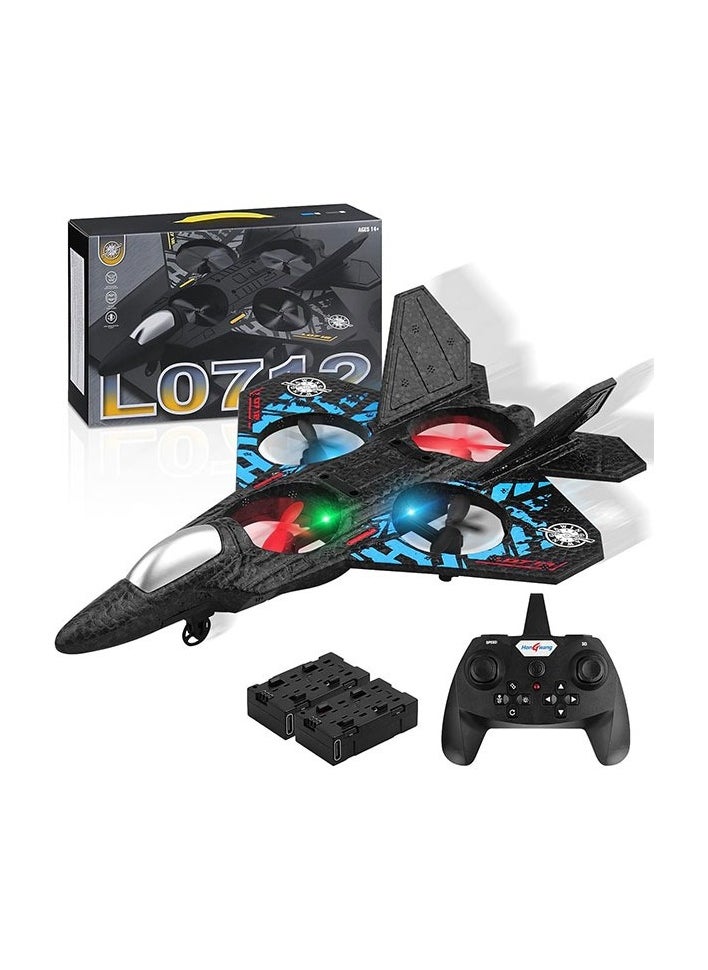 RC Jet Fighter Aero plane Toy L0712 - LED Lights, USB Charging & Remote Control For Adults Kids, 2.4G