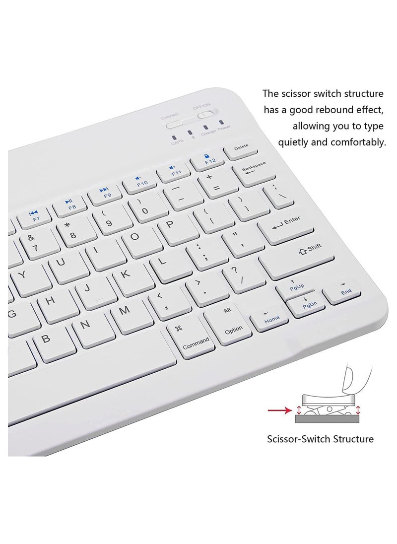 Universal Wireless Keyboard & Mouse Combo with Arabic & English Ergonomic Design and Silent Typing Keys Ultra Slim Design Compatible with Android Apple iPad IOS Windows & Mac (White)