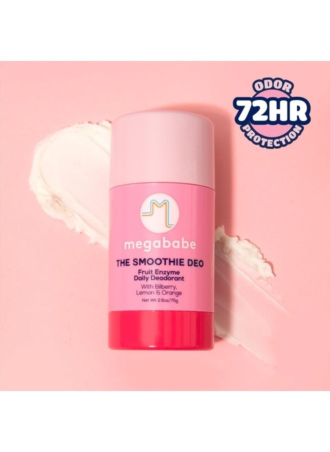 Daily Deodorant - The Smoothie Deo with Coconut & Fruit Enzymes | 72 hour Odor Protection | Aluminum-Free, All Natural | Free from Parabens, Sulfates & Phthalates | 2.6 oz