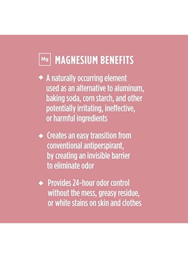 Crystal Magnesium Solid Stick Natural Deodorant, Non-Irritating Aluminum Free Deodorant for Men or Women, Safely and Effectively Fights Odor, Baking Soda Free, Coconut + Vanilla, 2.5 oz