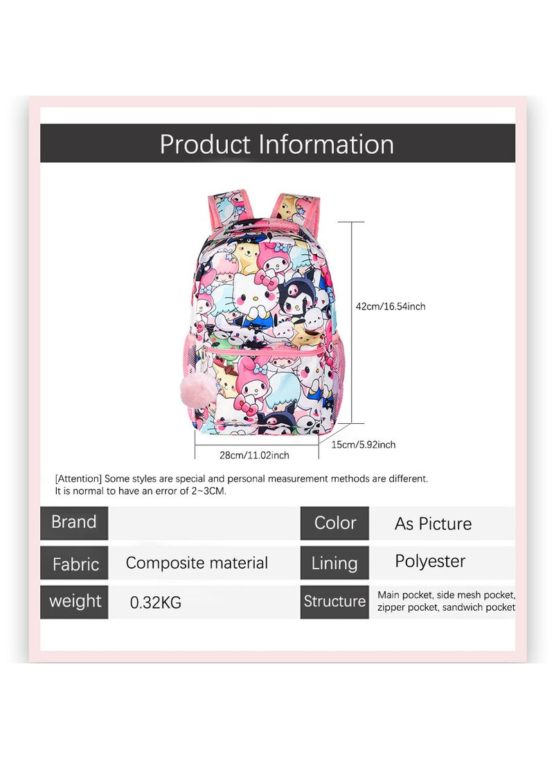 Universal pink three-piece schoolbag for students and young people to use when they go out.