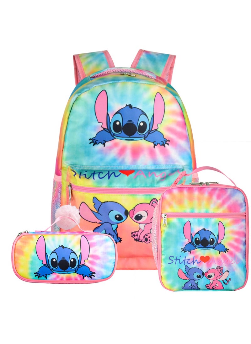 Universal pink three-piece schoolbag for students and young people to use when they go out.