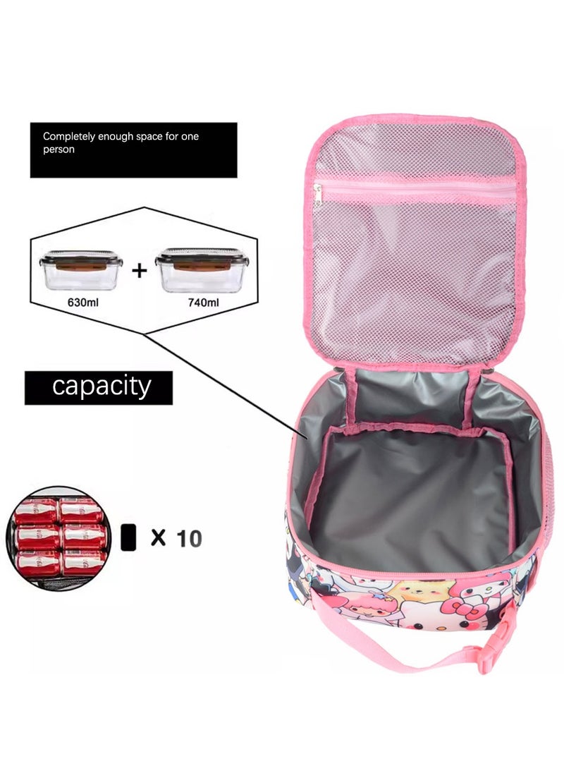 Universal pink three-piece schoolbag for students and young people to use when they go out.