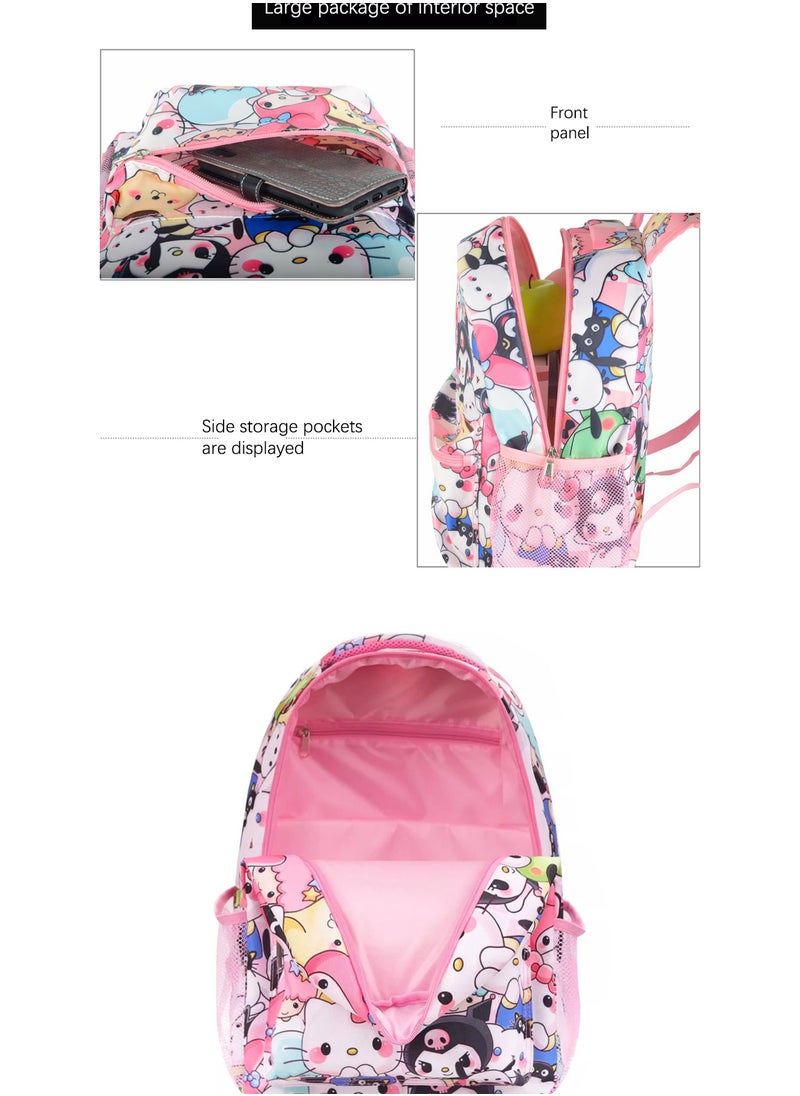 Universal pink three-piece schoolbag for students and young people to use when they go out.