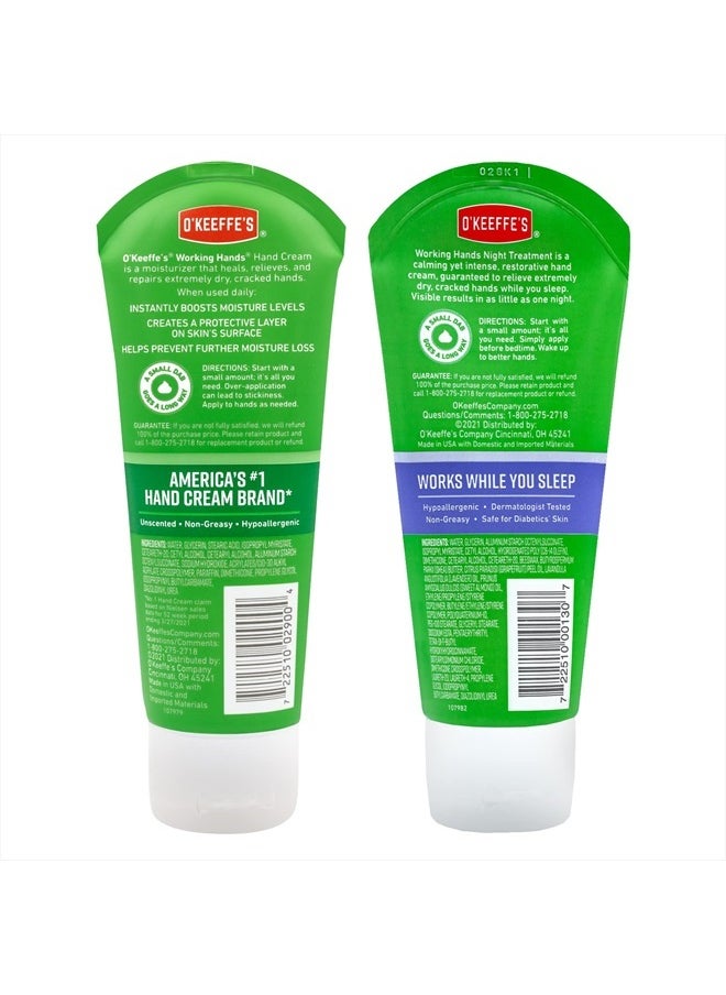 Working Hands Hand Cream; 3 oz Tube and Night Treatment Hand Cream; 3 oz Tube