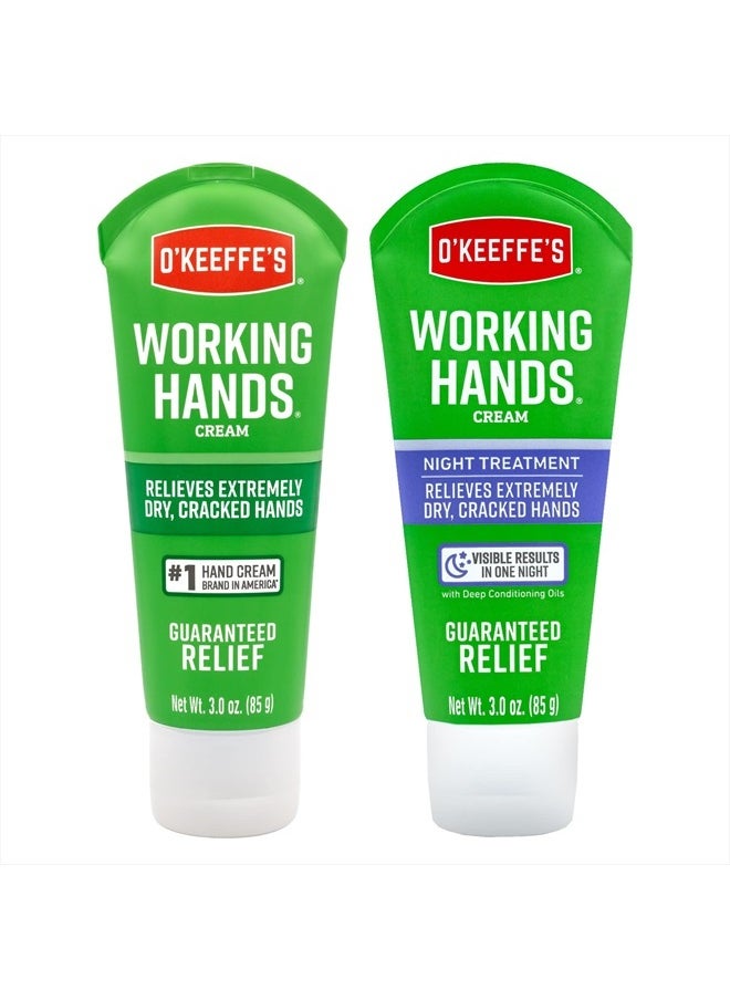 Working Hands Hand Cream; 3 oz Tube and Night Treatment Hand Cream; 3 oz Tube