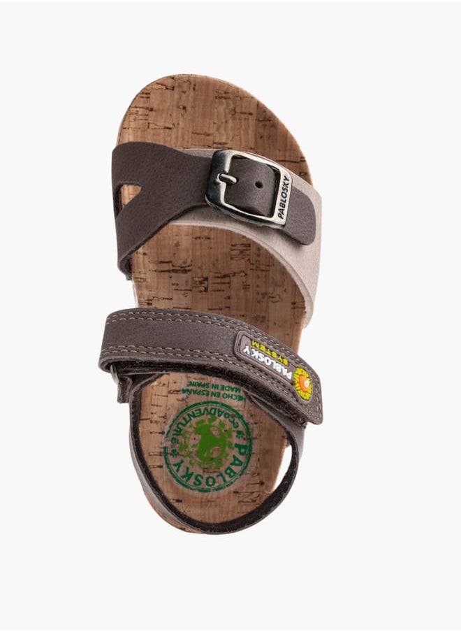 Boys' Buckle Detail Sandals With Hook And Loop Closure