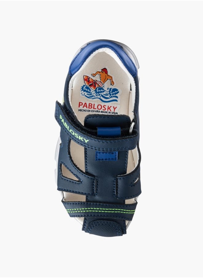 Boys' Panelled Floaters With Hook And Loop Closure